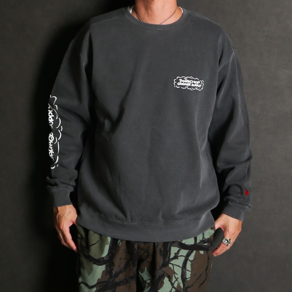 RUNNING LOGO SWEAT - ASH BLACK / スウェット