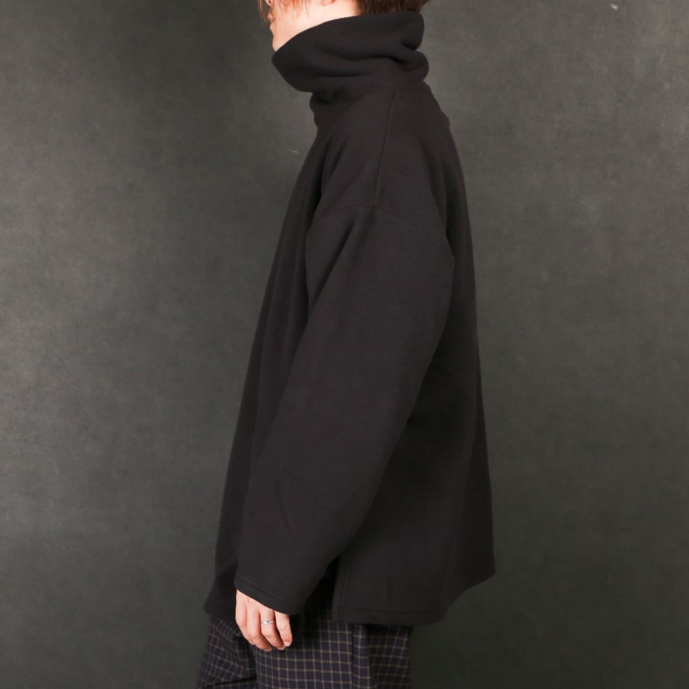FLEECE HI NECK SIDE VENTS CS / マイクロフリース サイドベンツ カットソー / 180204