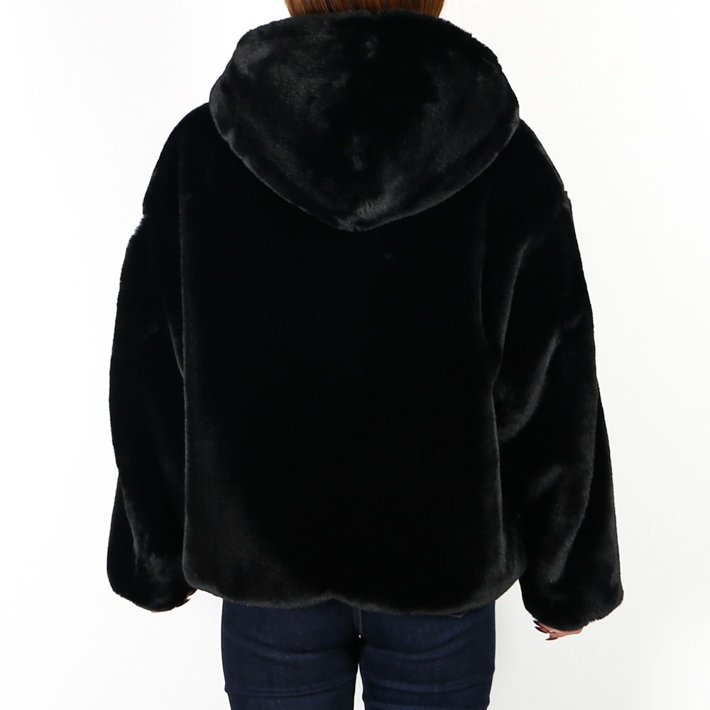 【レディース】 YUMOLA ユモラ - BLACK / エコファー フードブルゾン (フリース) / LJXA0039033588