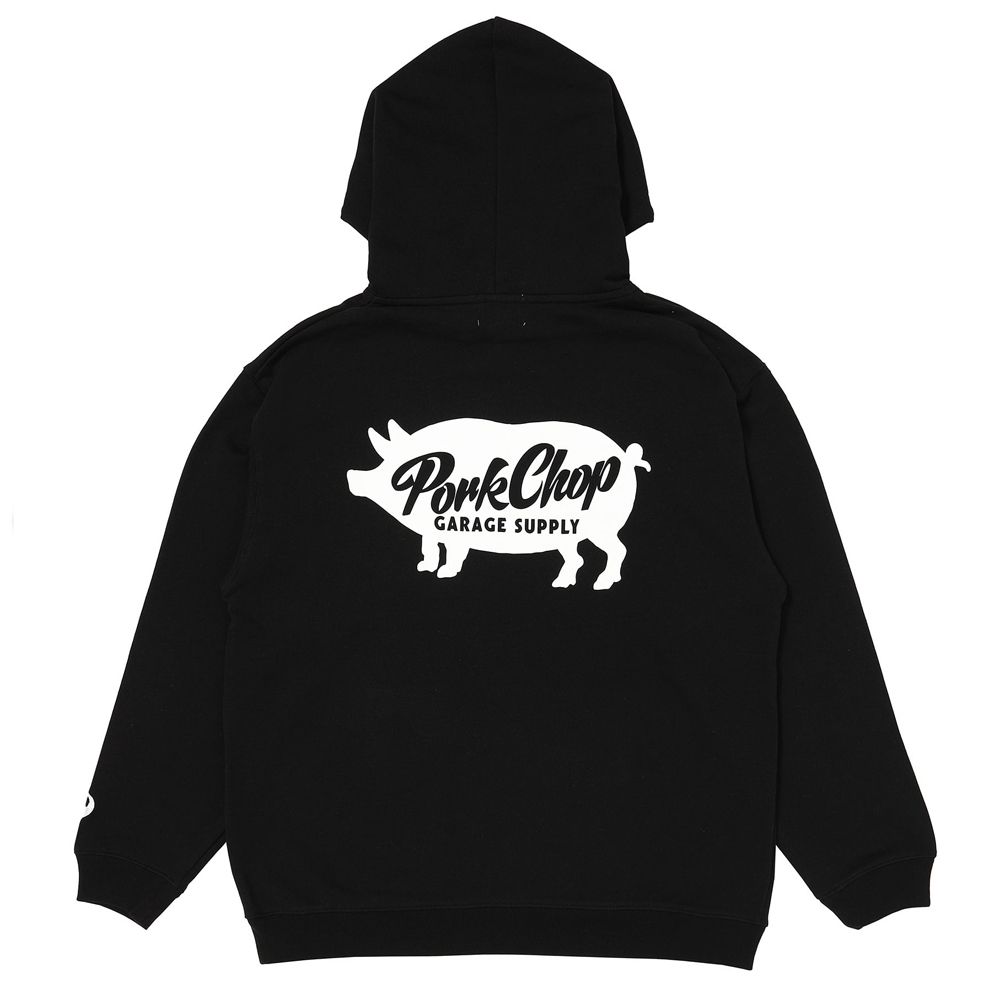 SCRIPT PORK HOODIE - BLACK / プルオーバーパーカー
