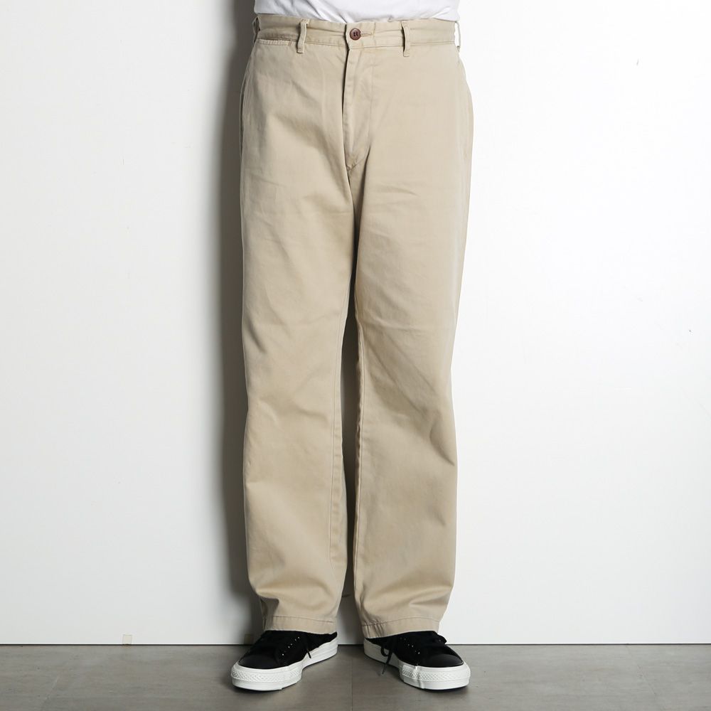 SD Chino Pants W Vintage Wash - Beige / ワイドシルエット チノパンツ / BTKPC270