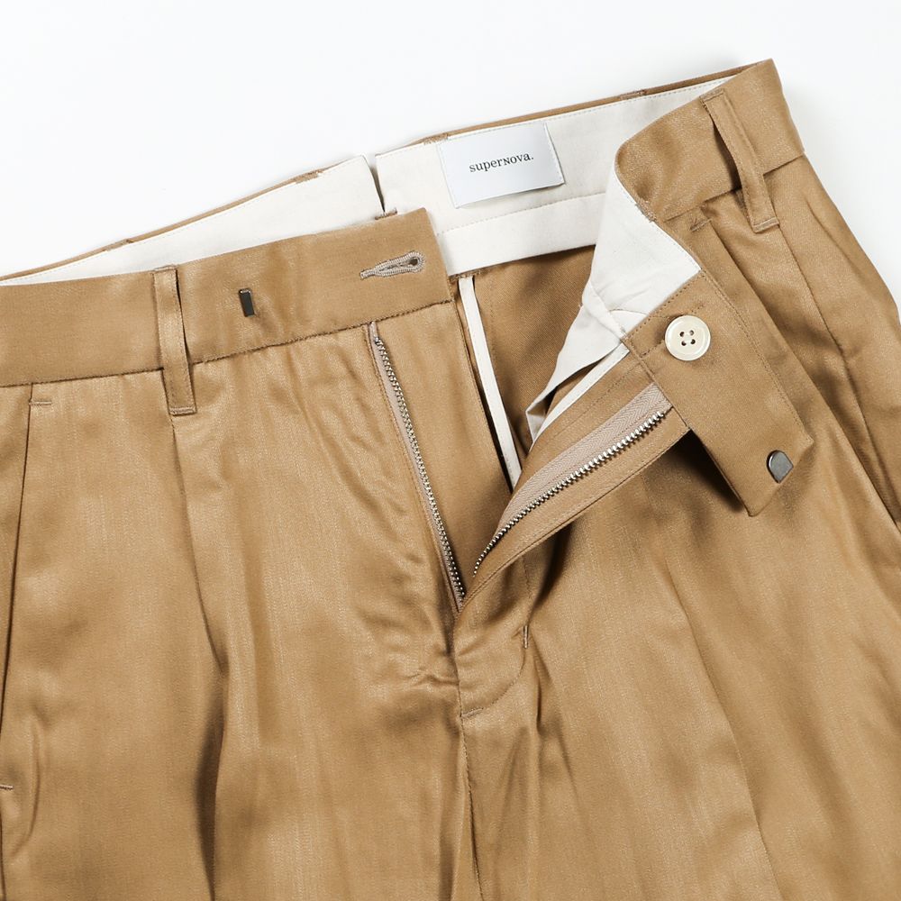 【ラスト1点-サイズS】 1 tuck wide trouser - Rayon poly gabardine / 1タックワイドトラウザー ギャバジン / SN-413B