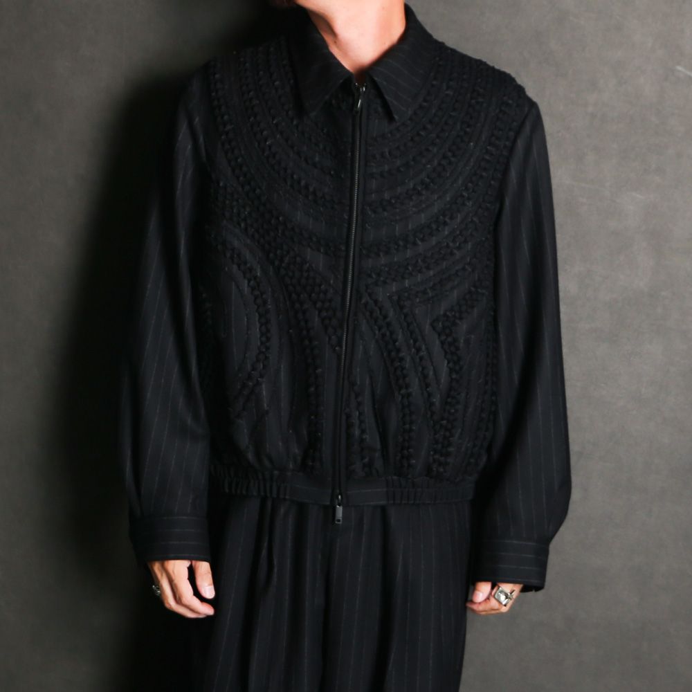 "Jomon Relief" Zip-Up Blouson - Black / ジップアップブルゾン / TA26AW-BL049