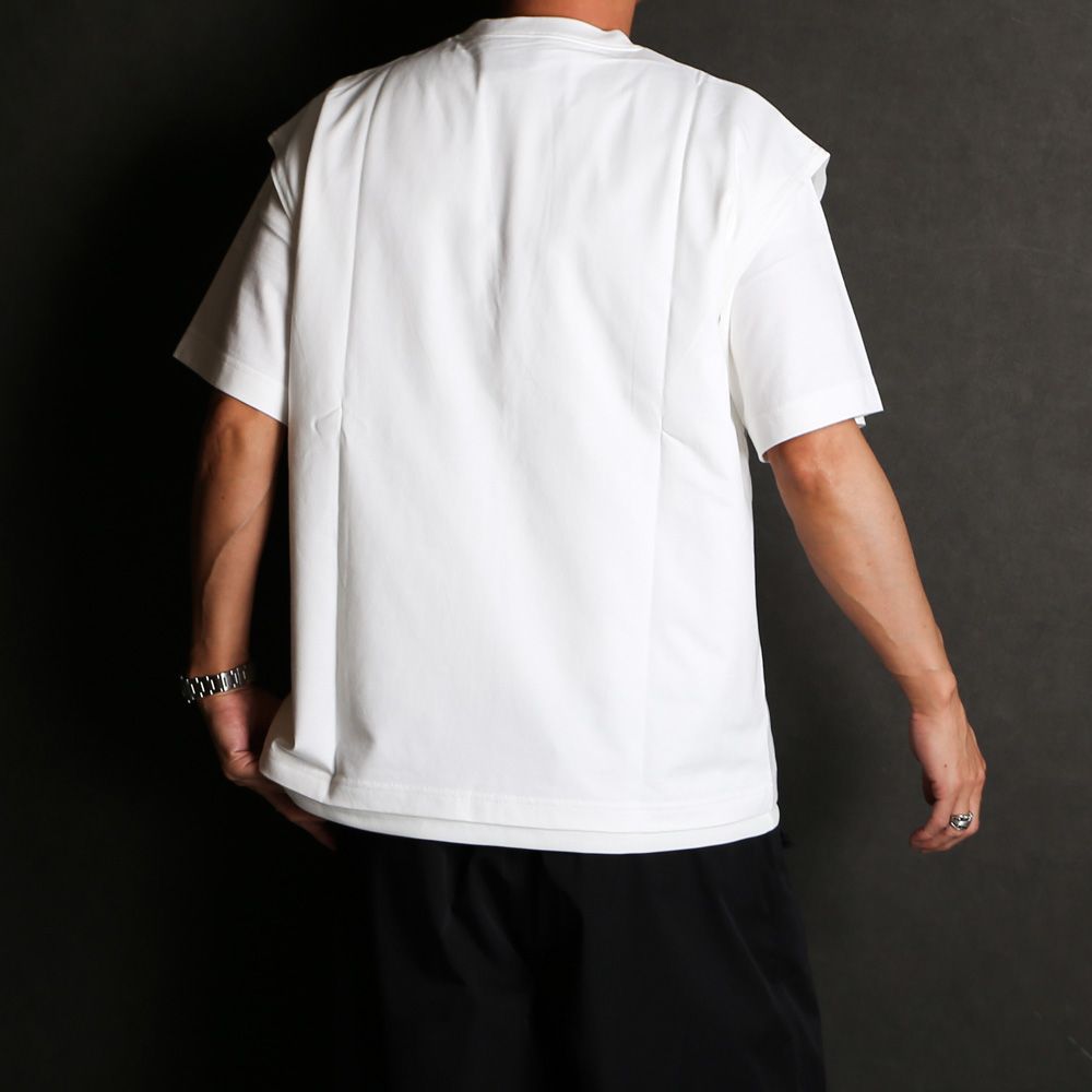 【ラスト1点-サイズ2】 THE FUNCTIONAL LAYERED S/S TEE WITH BREATHABLE - WHITE / 2401002