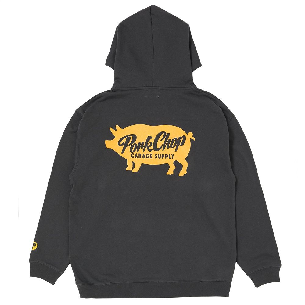 SCRIPT PORK HOODIE - ASH BLACK / プルオーバーパーカー