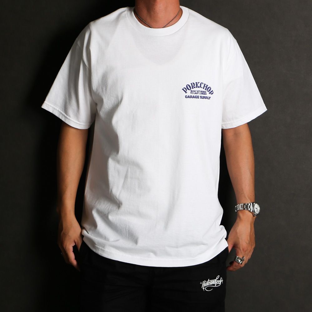 PORKCHOP 半袖シャツ ホワイト PORKCHOP - FIRE UP TEE - WHITE / ショートスリーブTシャツ