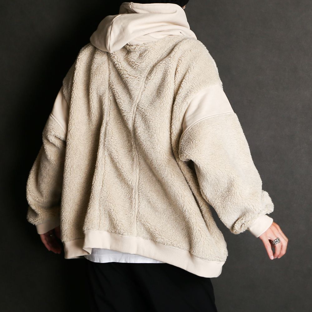 BOA×SWEAT HOODIE / ボア×スウェット ハーフジップパーカー / 179203