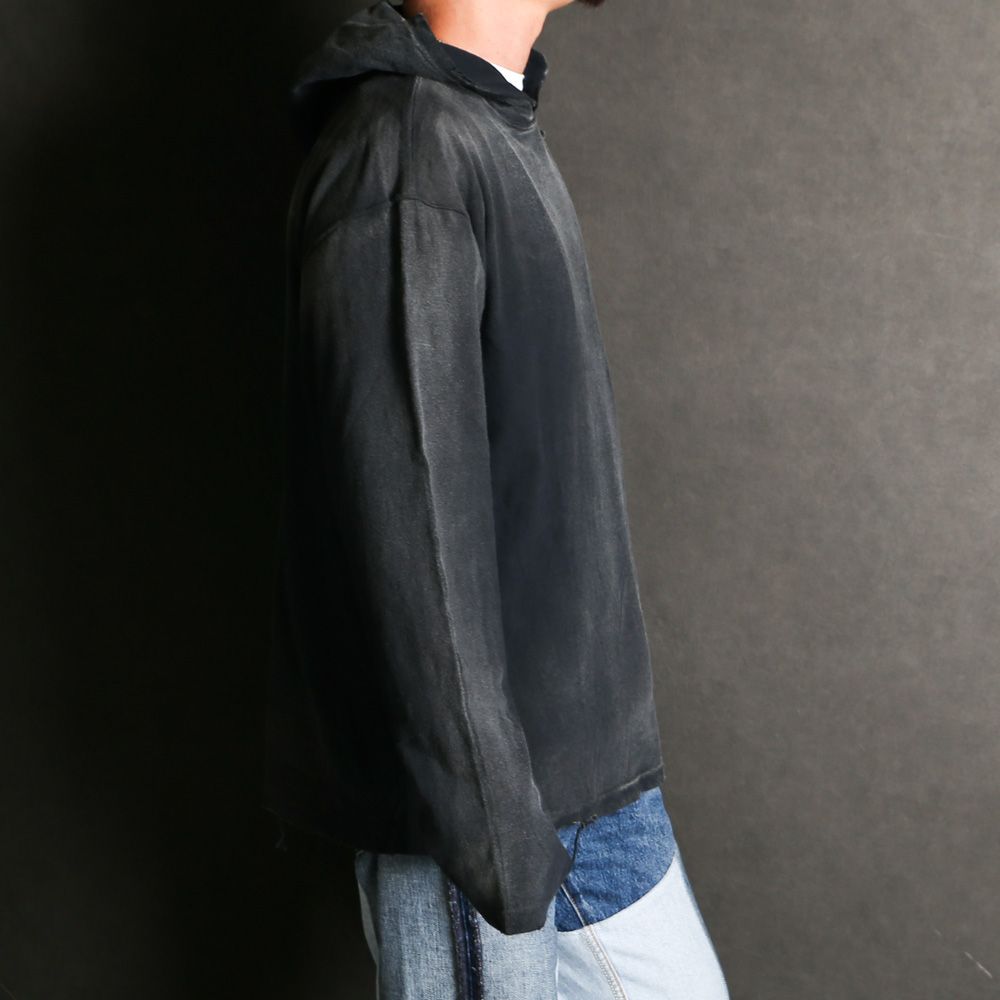 Distressed Light Weight Hoodie - BLACK / ライトウエイト フーディー / G15HD089