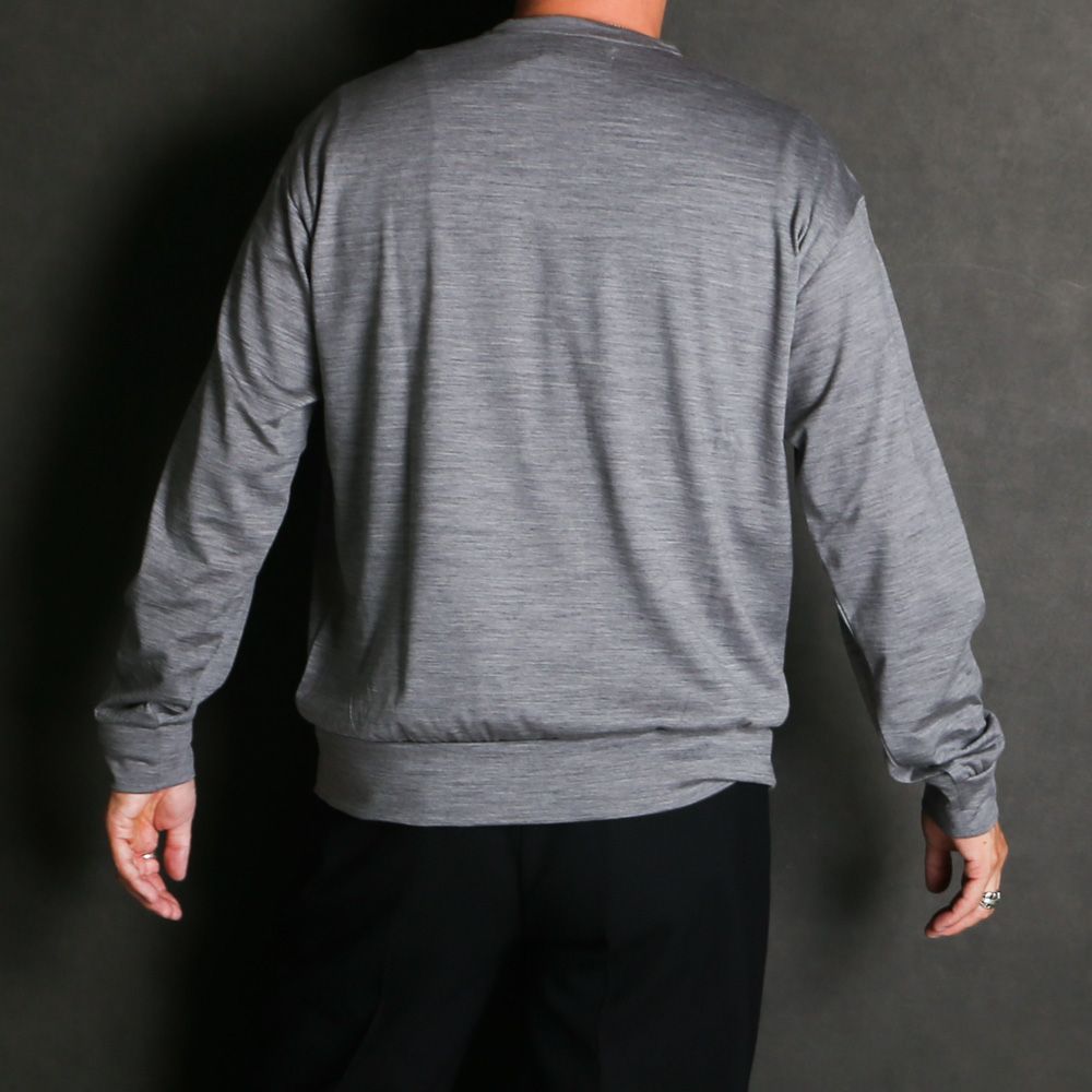 【ラスト1点-サイズ4】 Crew Neck L/S Tee - Top Gray / スーパー100sウォッシャブルウール天竺 - クルーネック L/S Tee / M26C15CS03C