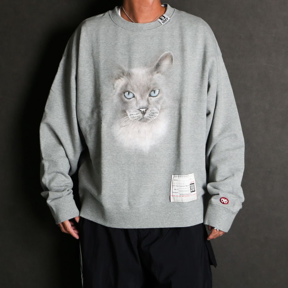 Maison MIHARA YASUHIRO - Cat Printed Sweatshirt - GRAY / プルオーバー スウェット /  A13PO662 | chemical conbination