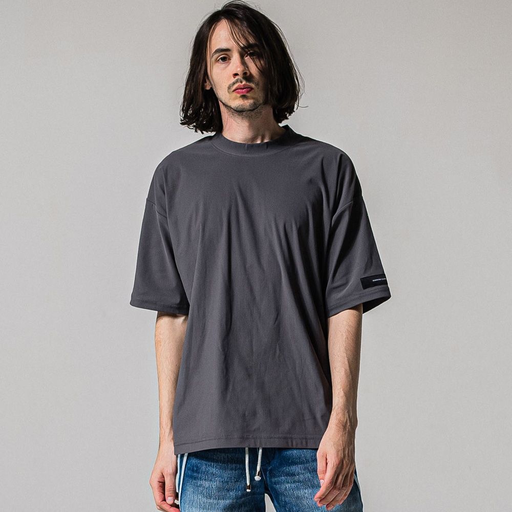 SIDE RC OVER TEE - GREY / オーバーサイズ ナイロンTシャツ / RC39-T-004