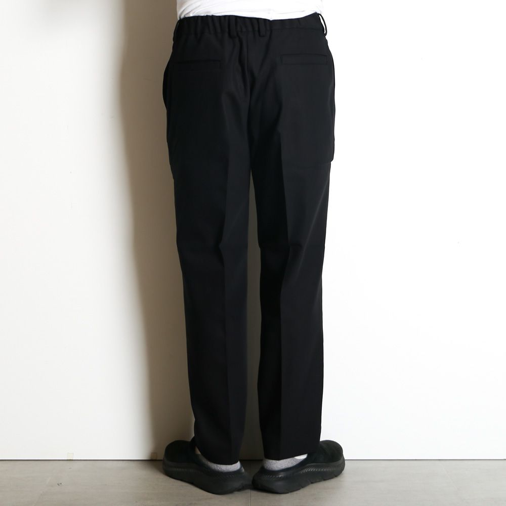 FLAT TAPERED TROUSERS - BLACK / オーガニックコットン サバイバルクロス - フラットテーパードイージートラウザーズ / A26A93PT01C