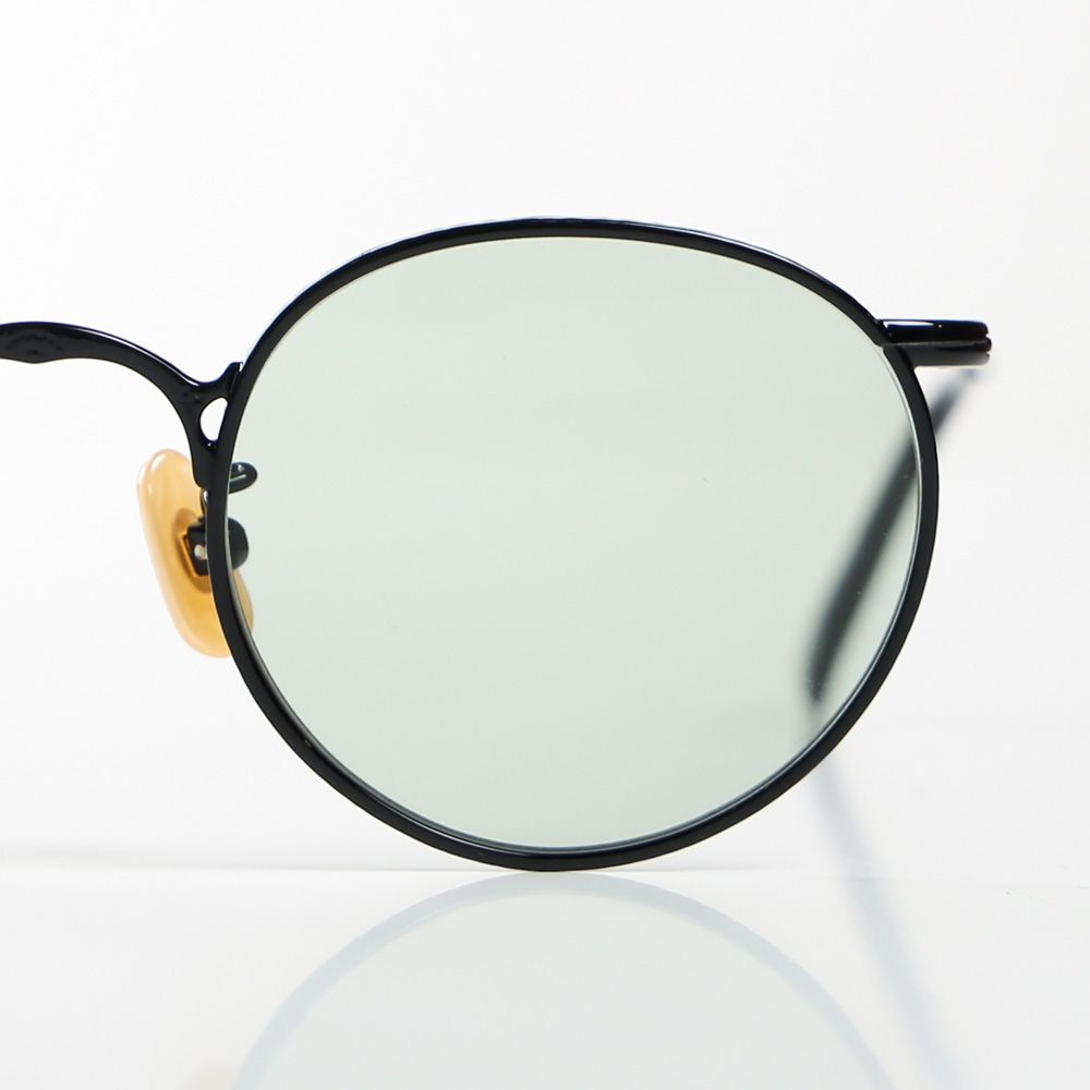 CALEE - VINTAGE TYPE CIRCLE METAL GLASSES - Black/Blue
