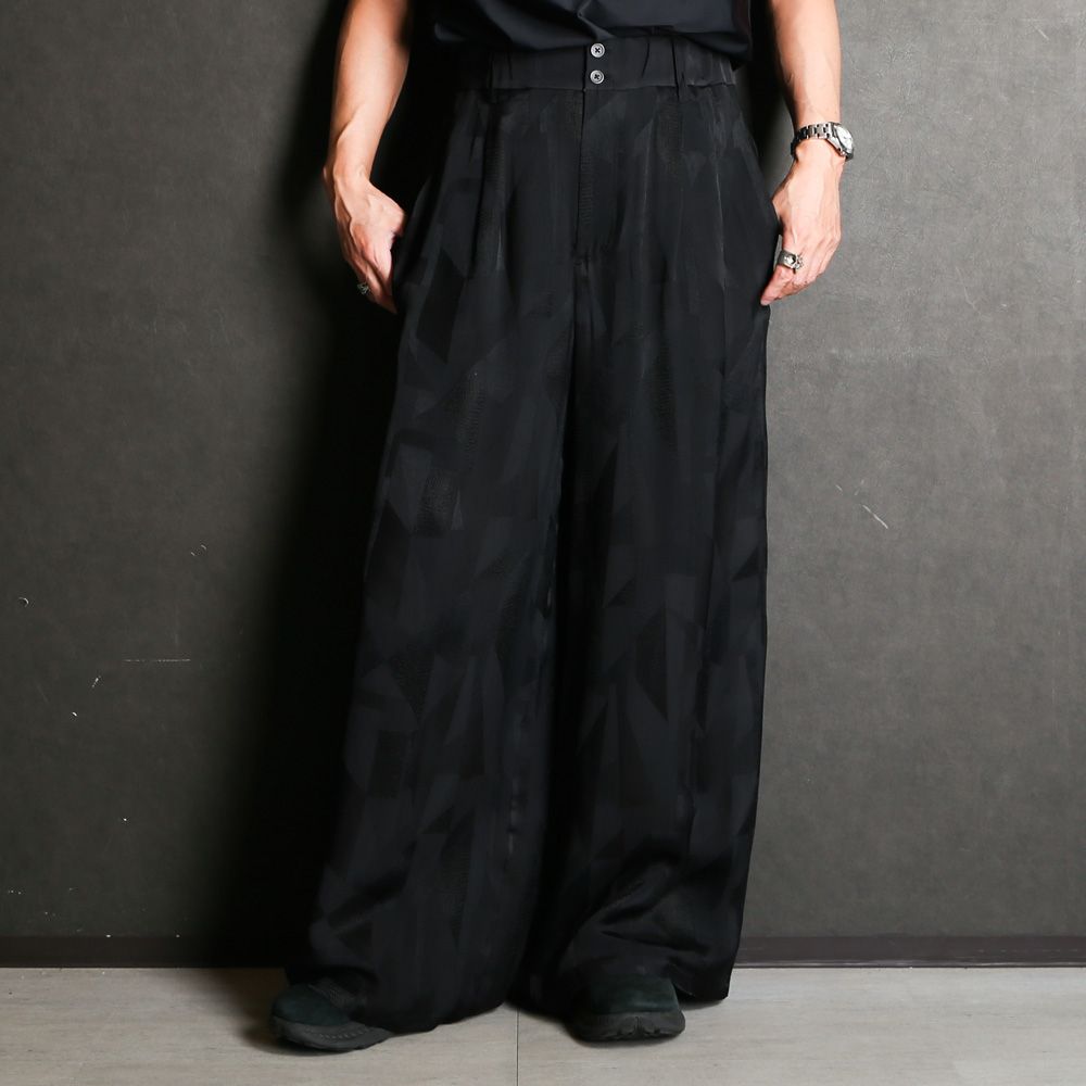 "GEOMETRIC JACQURD" RAYON CUPRA TROUSERS / トラウザー / TA24SS-PT102