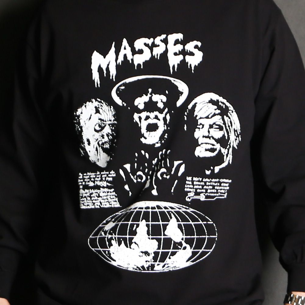 【ラスト1点-サイズS】T-SHIRT L/S GLOBE - BLACK / ロングスリーブ Tシャツ / 1251016