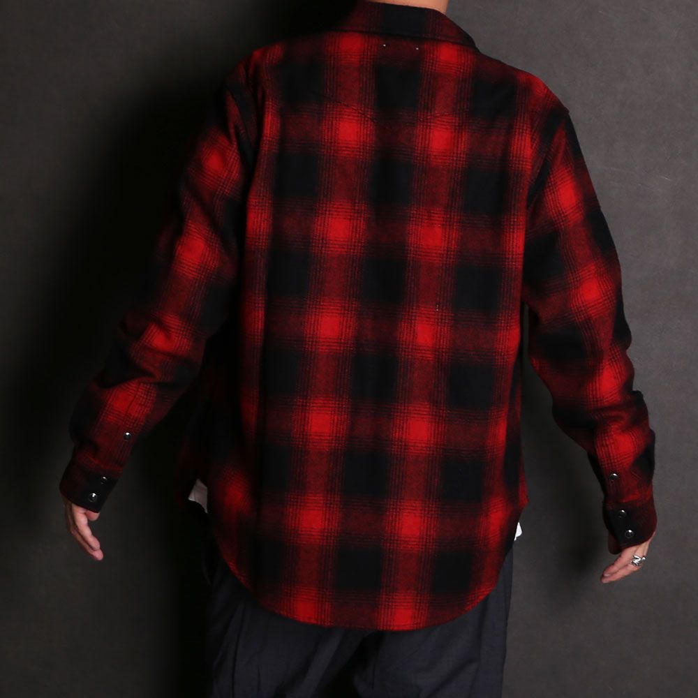 Ombre Check Flannel RF Western SH / 2310-5001