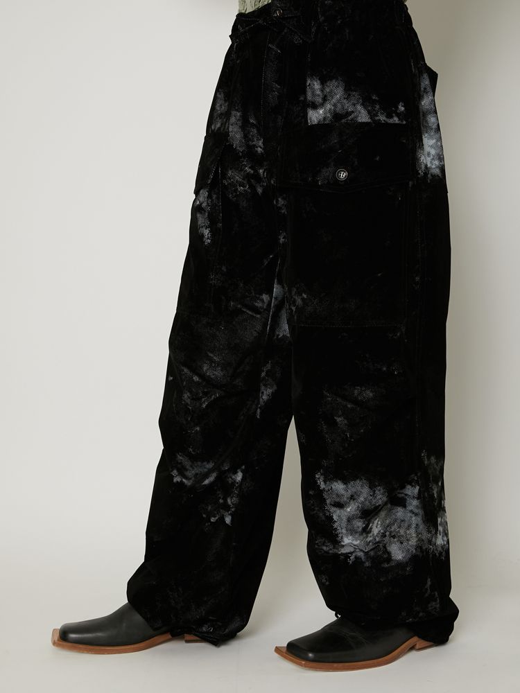 "FLOCKY + PIGMENT PRINT" PARACHUTE PANTS / パラシュートパンツ / TA23AW-PT018