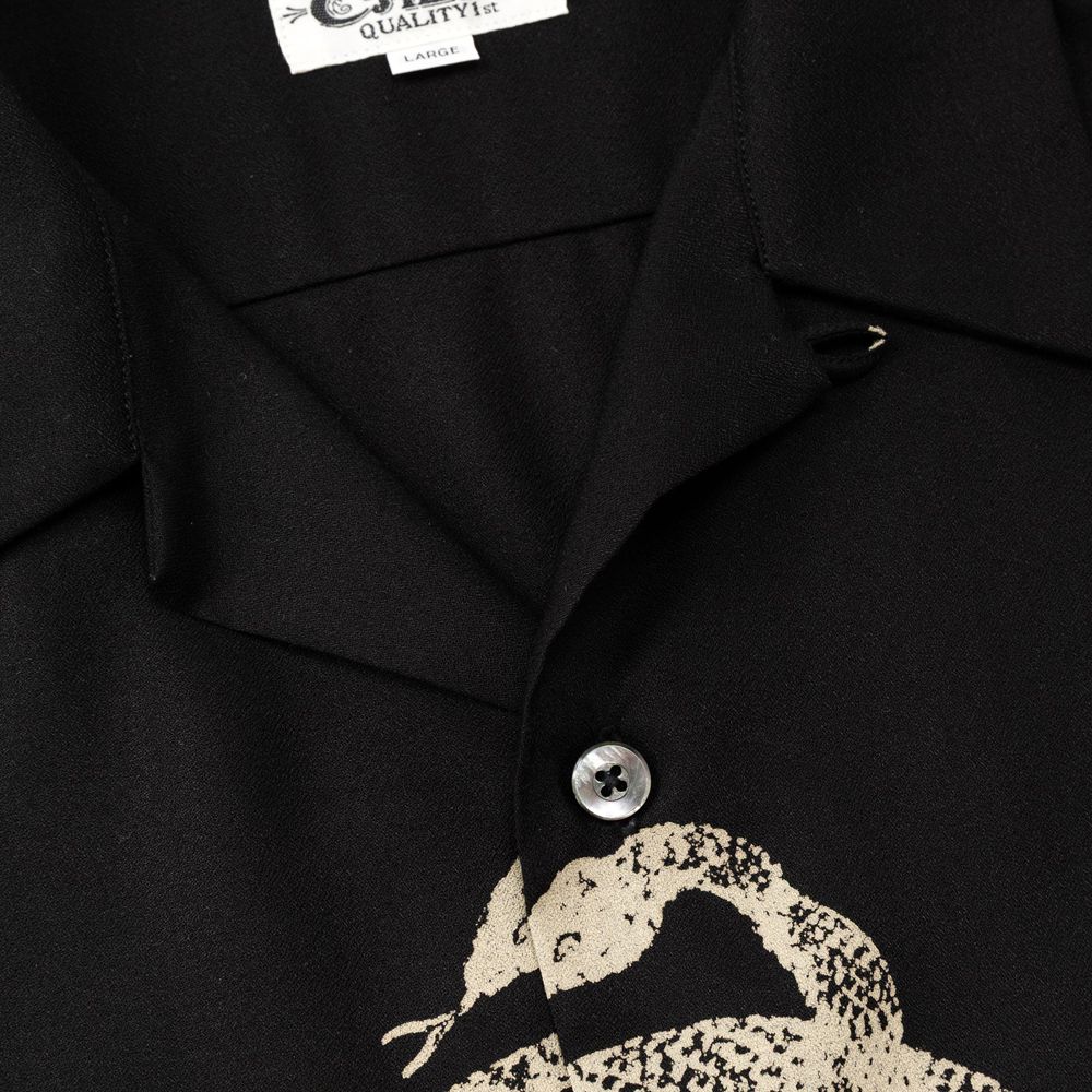 SNAKE PATTERN PANEL S/S SH / スネークパターン オープンカラーシャツ / CL-26SS004ULT