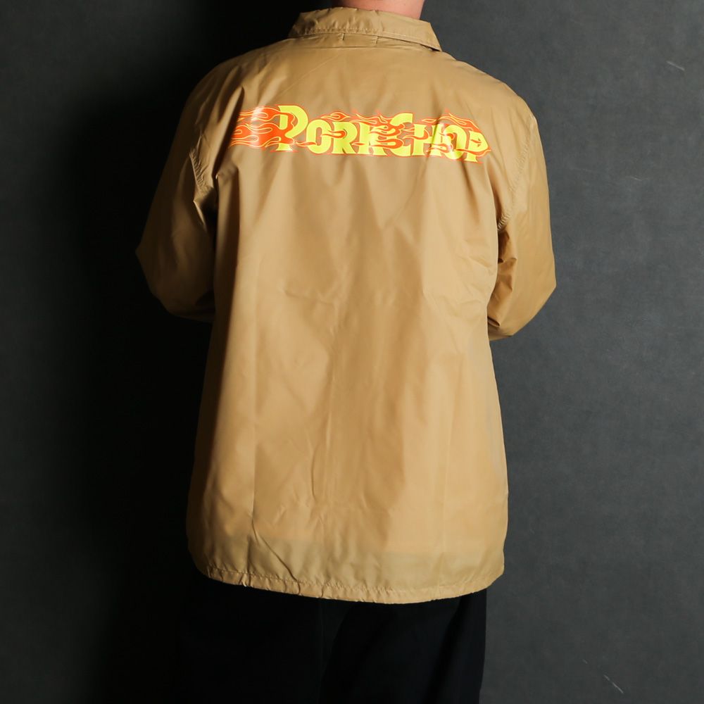 BURNING LOGO COACH JKT - KHAKI / コーチジャケット