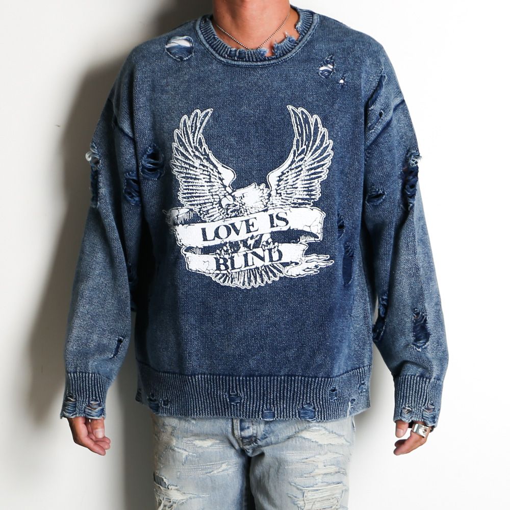 トップス Kamiya mens summer knit KAMIYA カーディガン Distressed Knit Cardigan メンズ