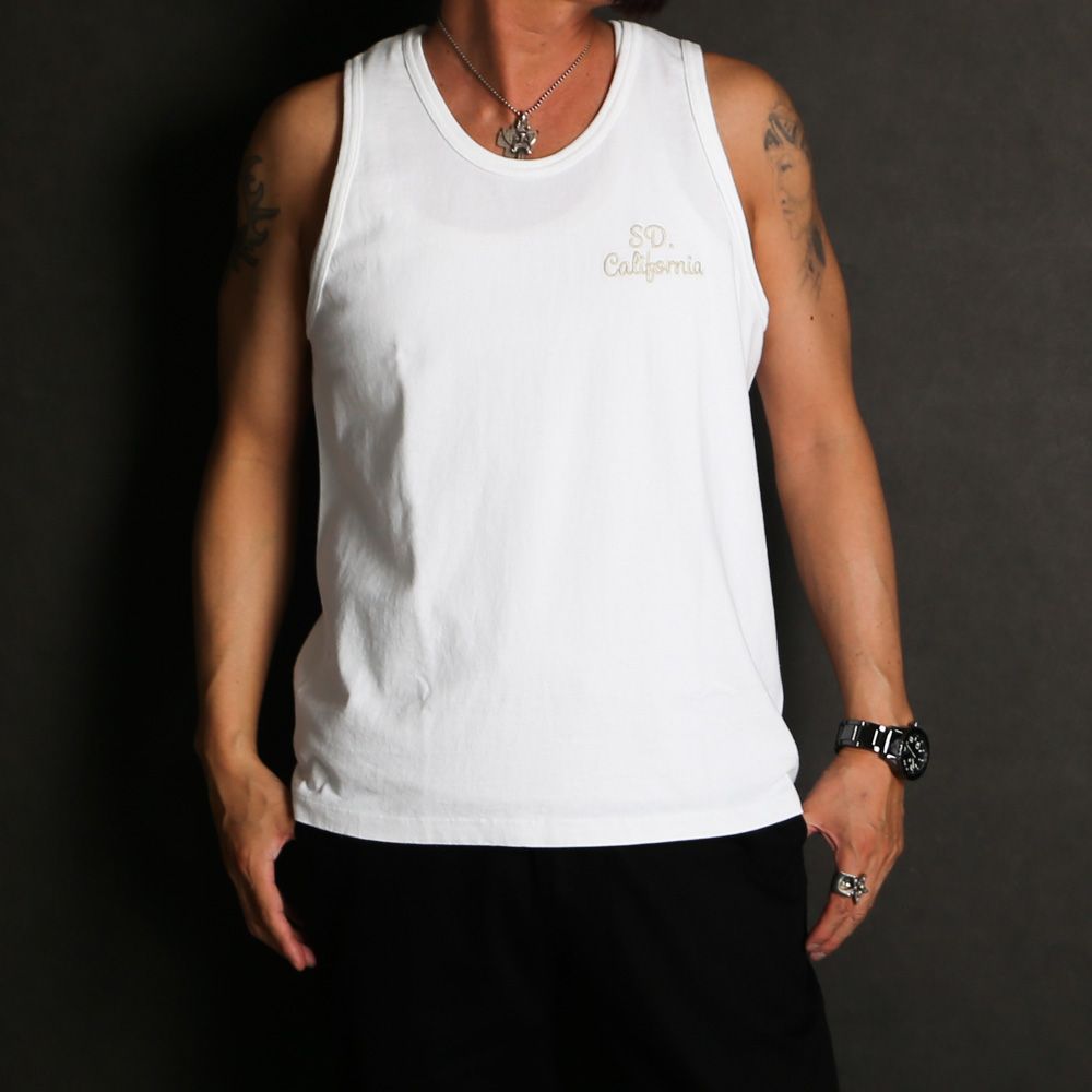 【ラスト1点-サイズM】 SD US Cotton Logo Tank - White / タンクトップ / TSTNG080