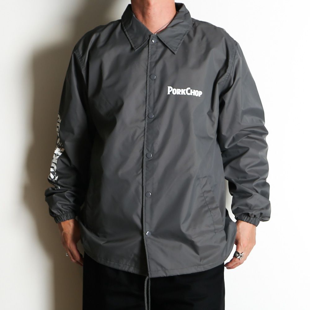 BURNING LOGO COACH JKT - CEMENT / コーチジャケット
