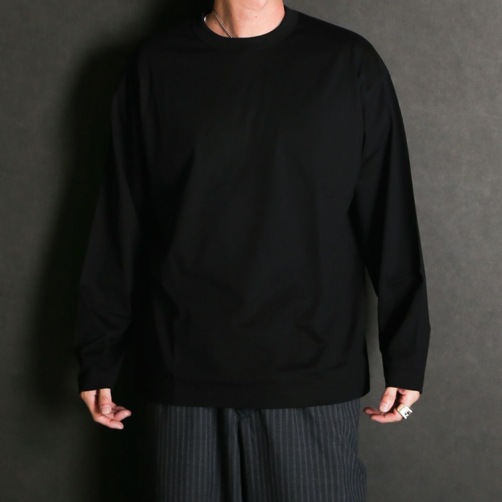 【ラスト1点-サイズ3】 COMFORT FIT Tee L/S - BLACK / オーガニックGIZA 80/3 天竺 サバイバルクロス® - コンフォートフィットTee L/S / A26A19CS01C