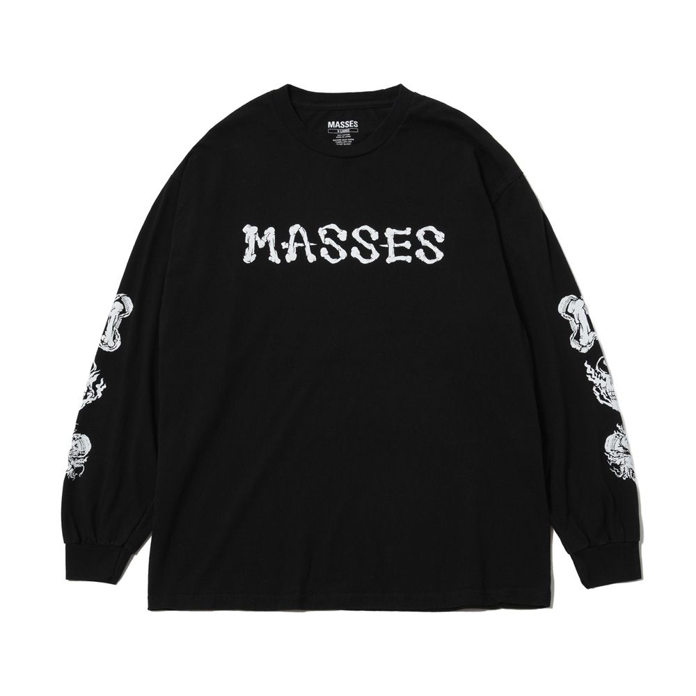 MASSES - T-SHIRT L/S BONE LOGO - Black / ロングスリーブ Tシャツ ...