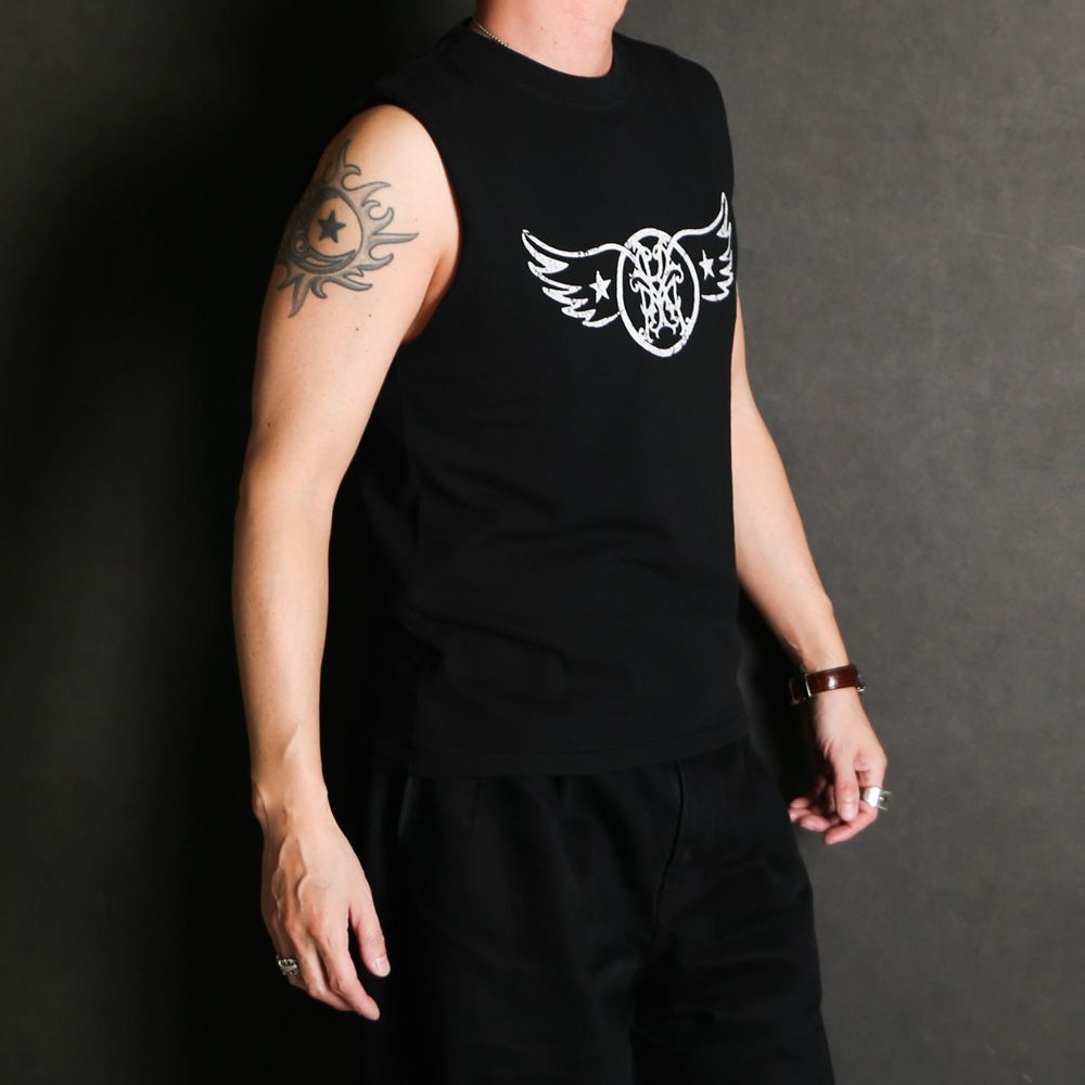 “AERO-KMY” Short N/S Tee T/C - BLACK / ノースリーブ Tシャツ / G16TS093