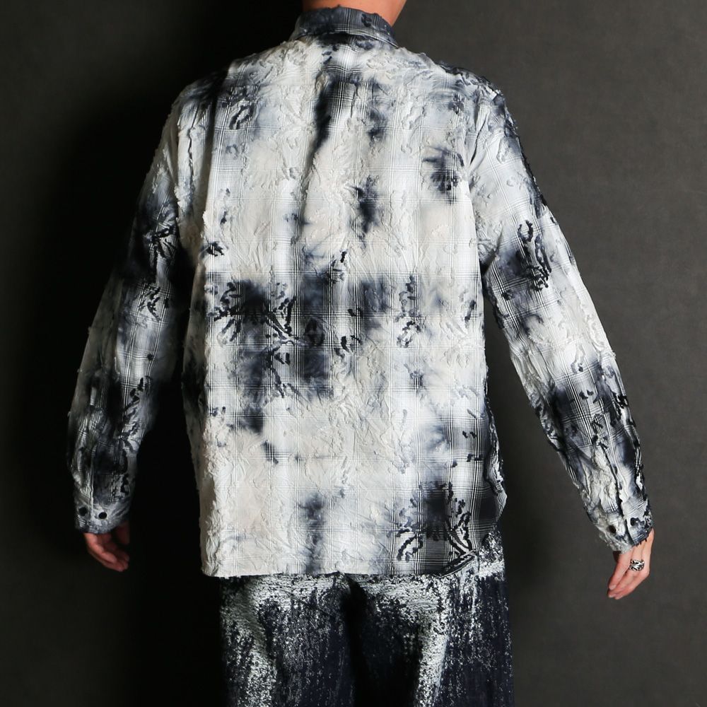 "Tie-Dye Check" Regular Shirt - Black / タイダイチェック レギュラーシャツ / TA26SS-SH023