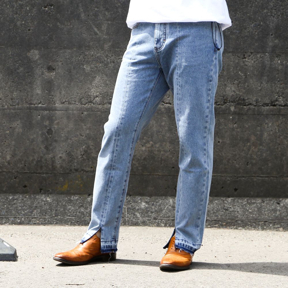 WASHED DENIM PANTS / センタースリット デニムパンツ / VTM-21-P-032