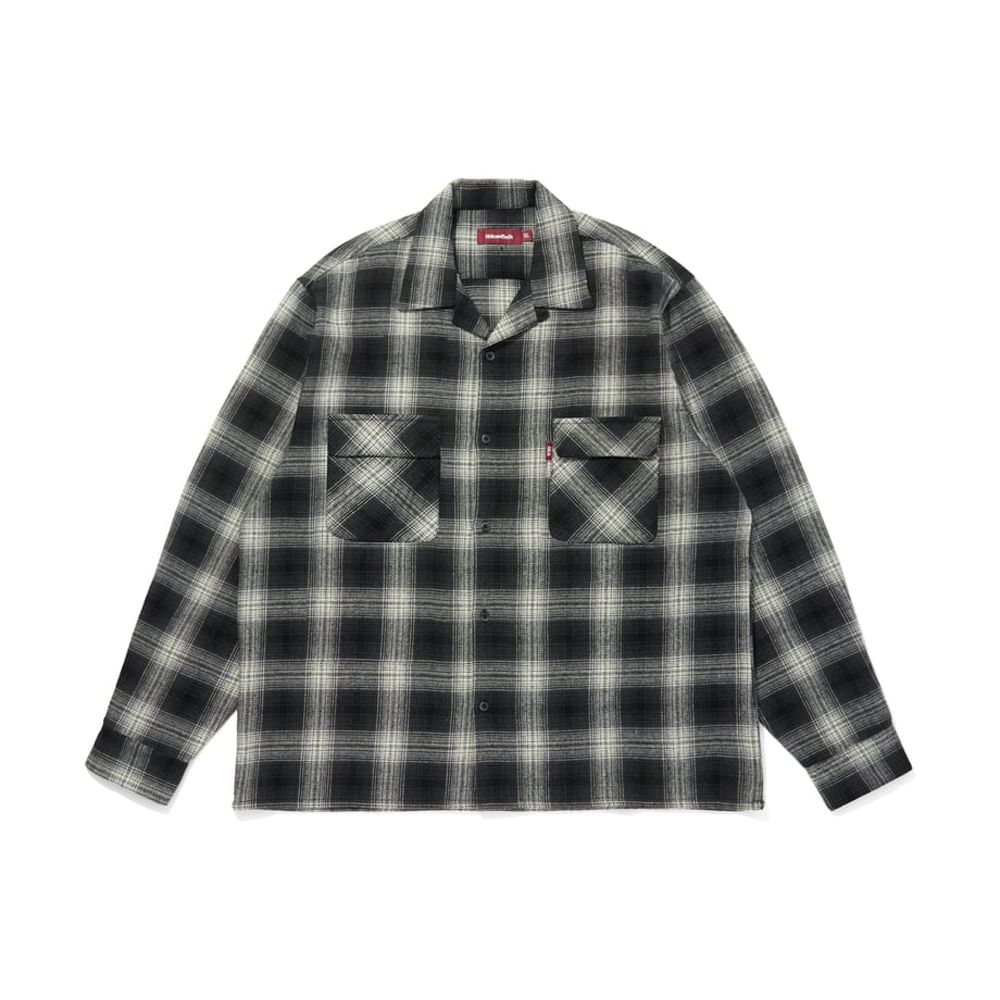 【ラスト1点-サイズM】Ombre Check L/S Shirt (25aw) - BLK / オンブレチェックシャツ / HS-090325
