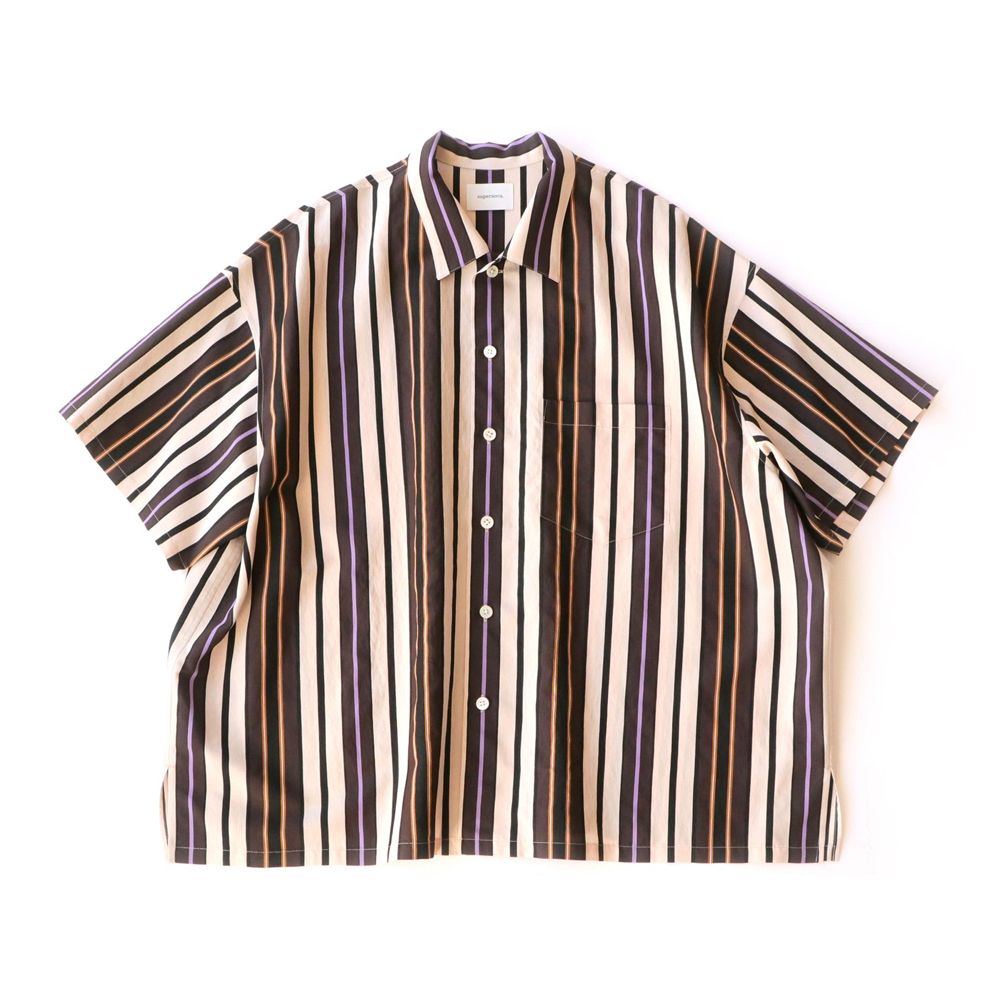 superNova. - Short sleeve big shirt 壱 - Multi Stripe / 半袖ビッグ