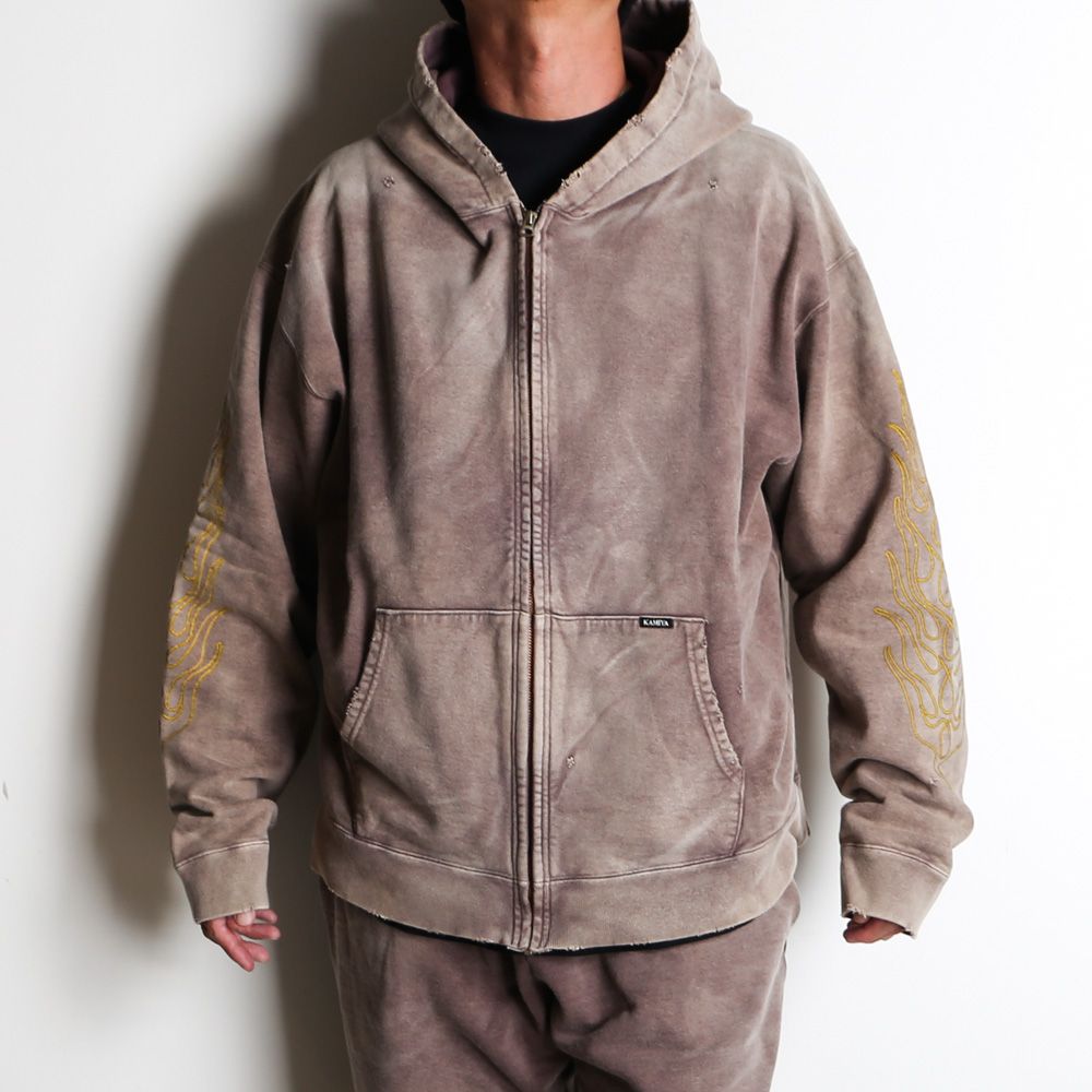 J*2様 KAMIYA Zip-up Bleached Big Hoodie KAMIYA Zip-up Bleached Big Hoodie（All Products - NUBIAN