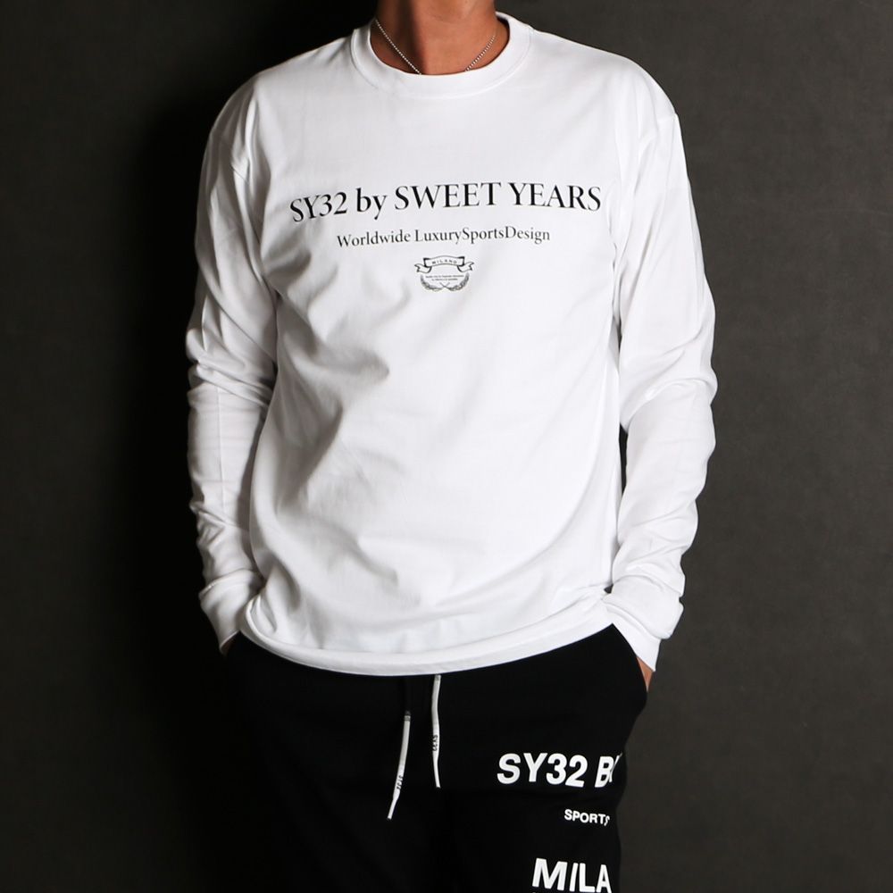SANS SERIF LOGO L/S TEE - WHITE × BLACK / ロングスリーブTシャツ / 14178J-W