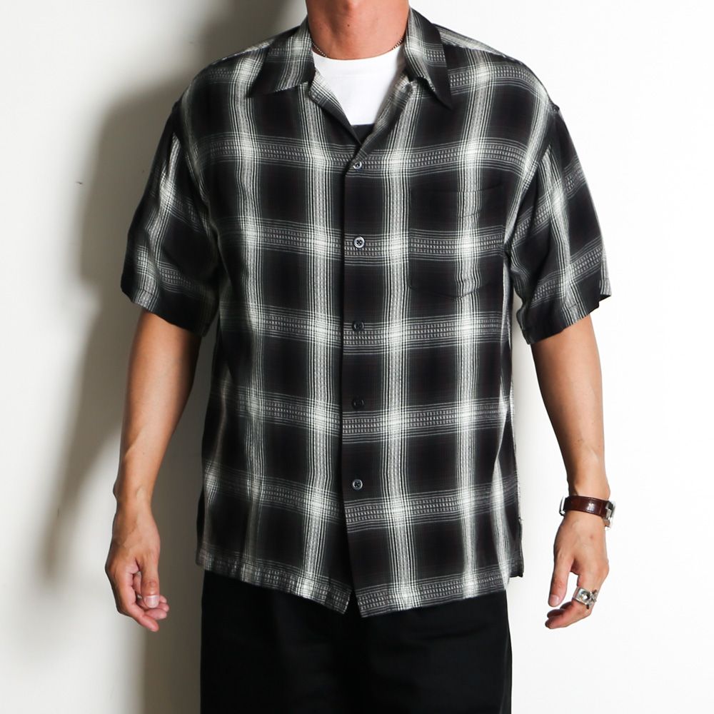 Rayon Dobby Plaid S.S Open Collar SH - BLT / 2604-5004