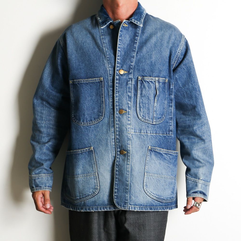 COVERALL JACKET - USED WASHED / オーガニックコットン 13.5oz セルビッチデニム - カバーオールジャケット / M25C02BL01C