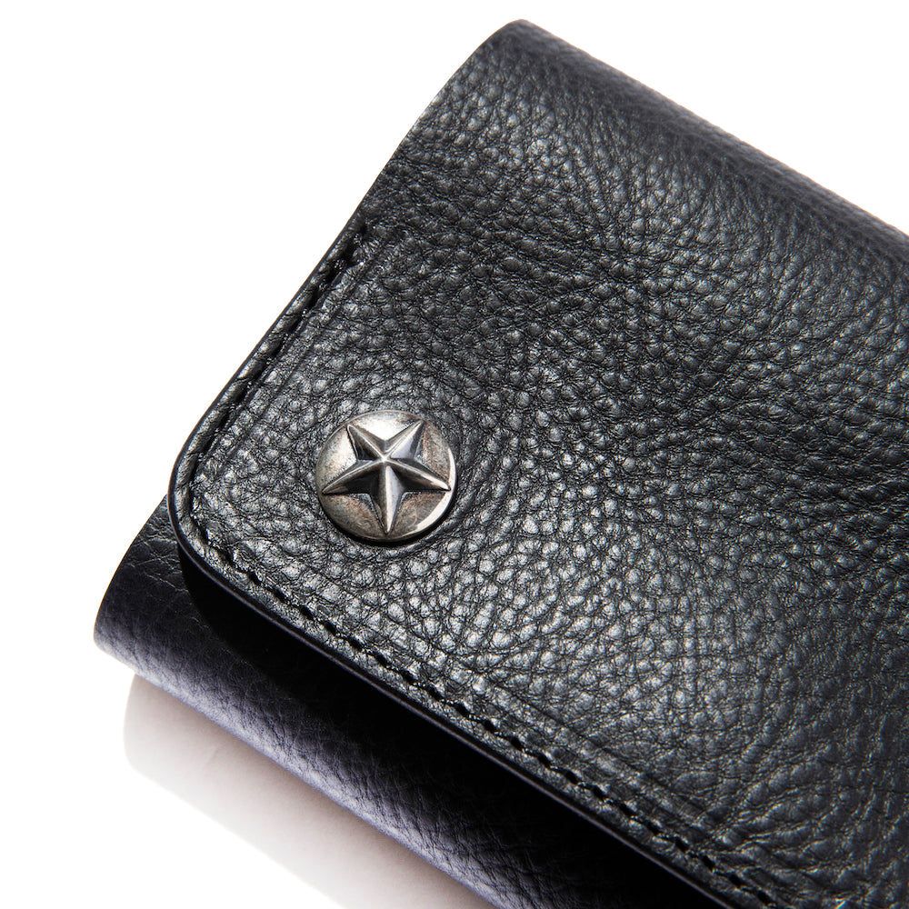 ふぃす CALEE  シルバー スター コンチョ ハーフ ウォレット　財布 CALEE - SILVER STAR CONCHO FLAP LEATHER HALF WALLET / スター