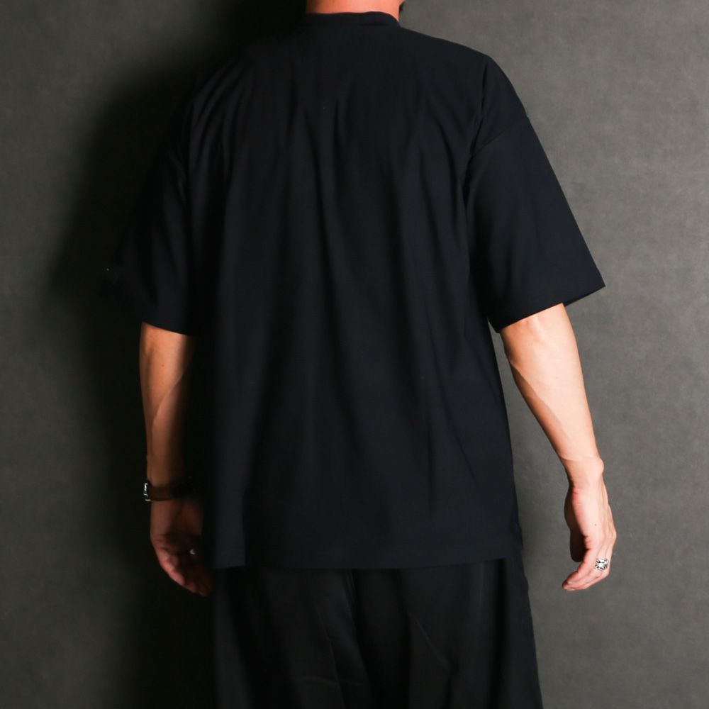 SIDE RC OVER TEE - BLACK / オーバーサイズ ナイロンTシャツ / RC39-T-004