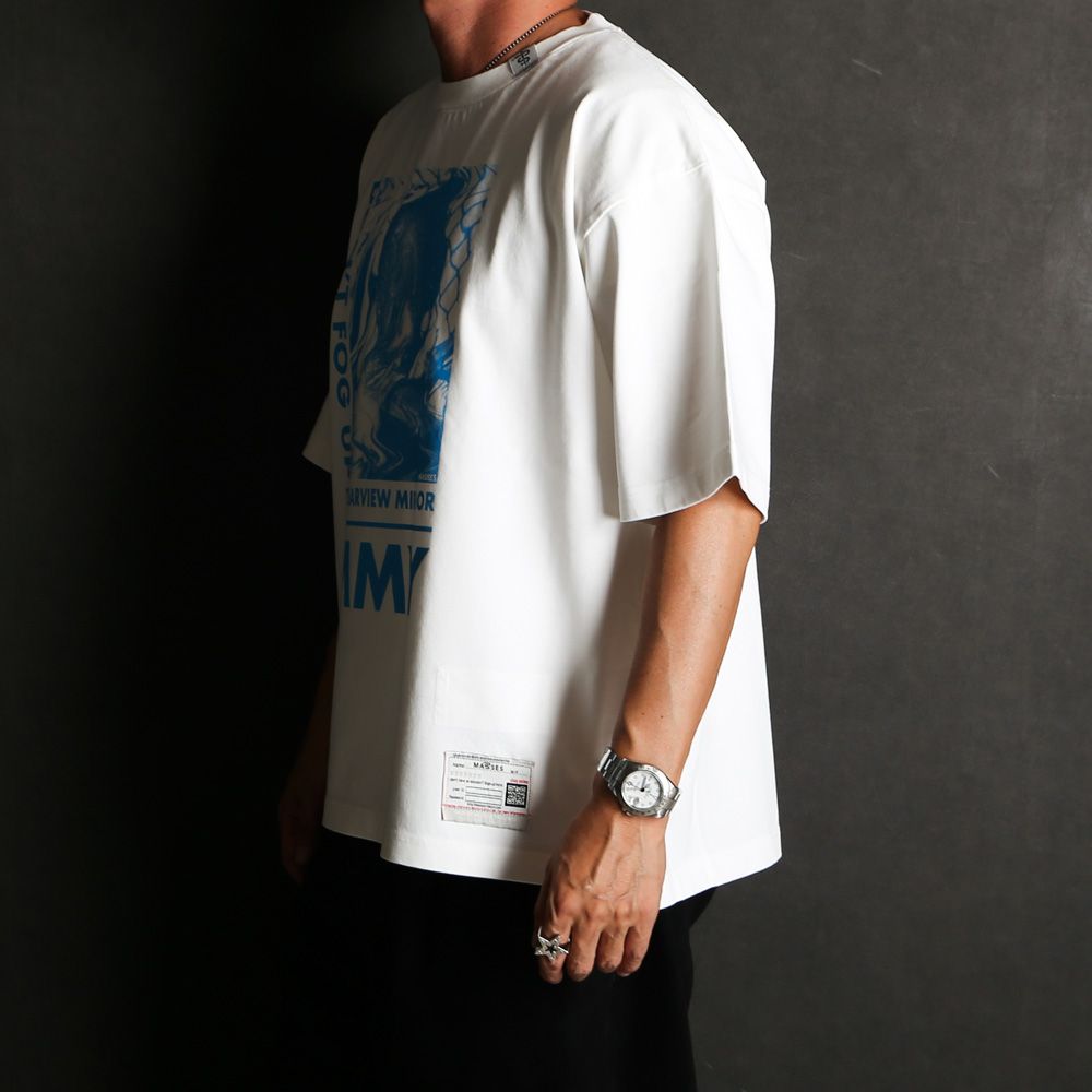 【ラスト1点-サイズ48】 MASSES × Maison MIHARA YASUHIRO / DON'T FOG UP PRINT T-SHIRTS MMY - WHITE / Tシャツ / C15TS044