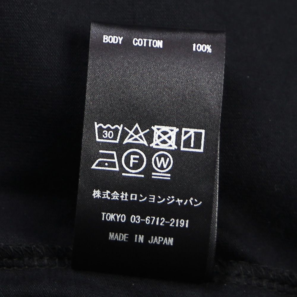 【ラスト1点-サイズS】 BACK SLASH BIG LOGO TEE - BLACK × WHITE / グラフィックTシャツ / 14154J-W