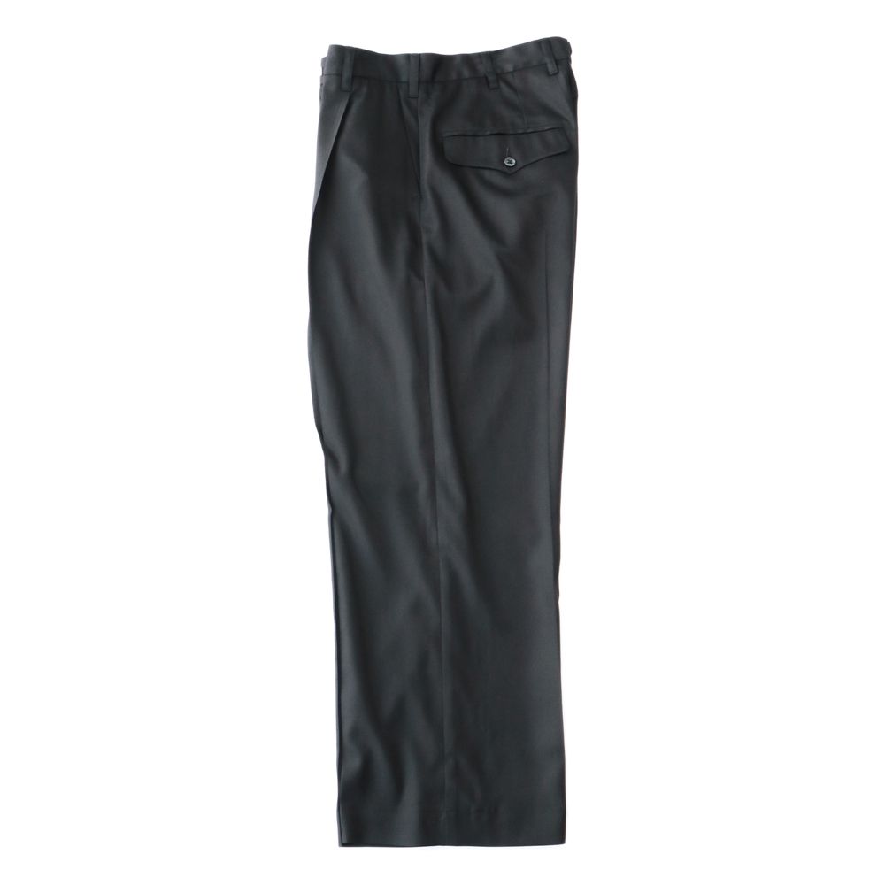 1 tuck wide trouser - Rayon poly gabardine / 1タックワイドトラウザー ギャバジン / SN-413A