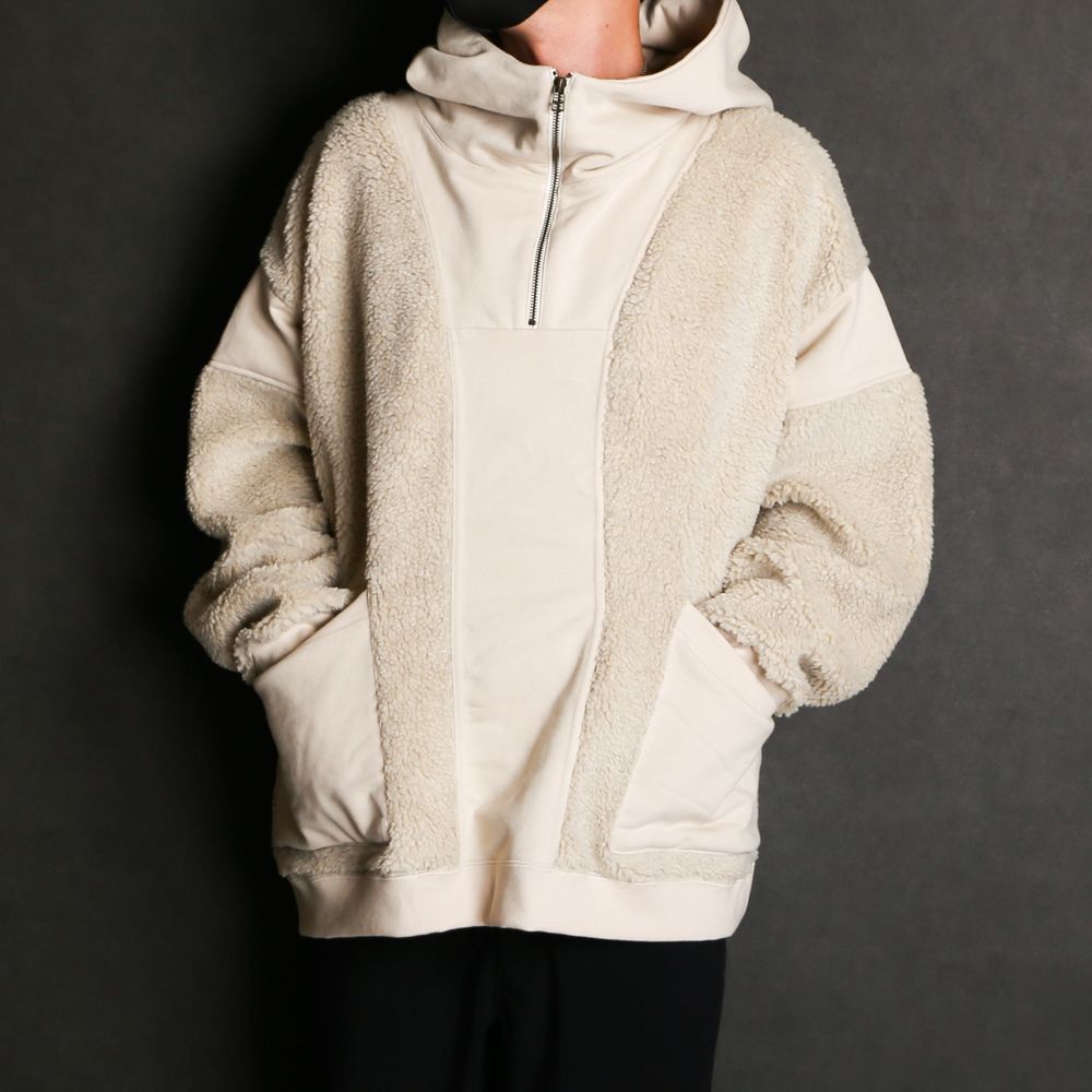 Iroquois - BOA×SWEAT HOODIE / ボア×スウェット ハーフジップパーカー