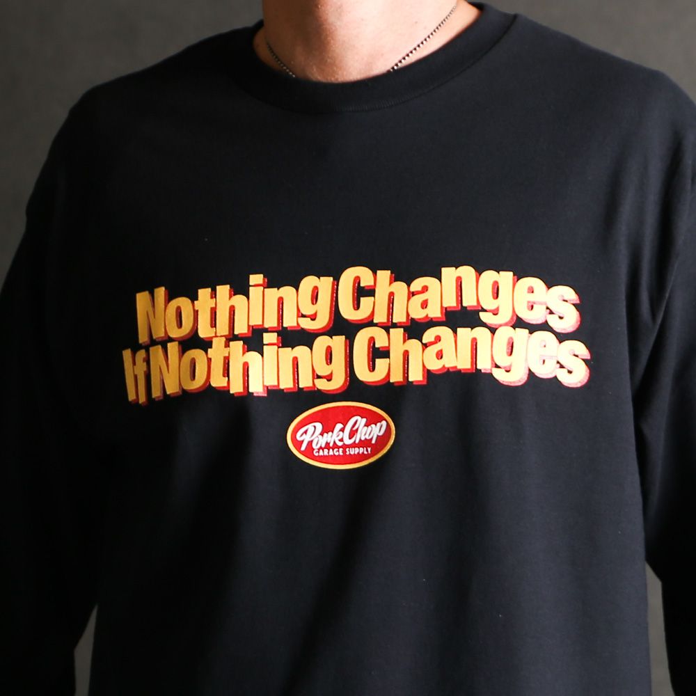 NC OVAL SCRIPT L/S TEE - BLACK / ロングスリーブTシャツ