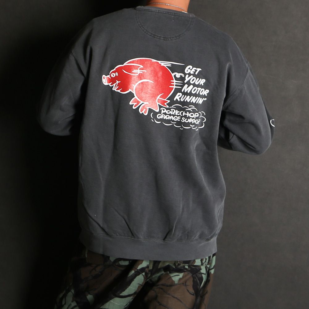 RUNNING LOGO SWEAT - ASH BLACK / スウェット