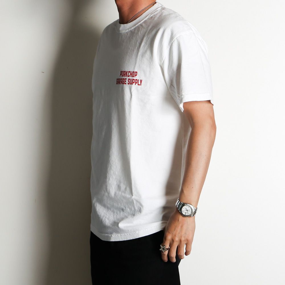 トップス A-gfashionPORKCHOP BAR&SHIELD L/S TEE PORKCHOP - BAR&SHIELD TEE - WHITE / ショートスリーブTシャツ