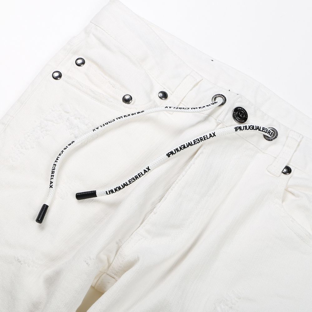 WHITE DAMAGE DENIM PANTS / アンクル ダメージデニムパンツ / USB-21015