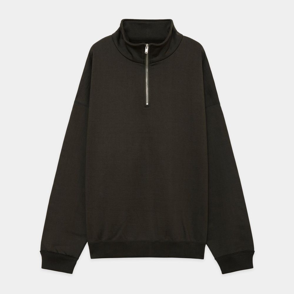 送料無料 いつまで - MARKAWARE QUARTER オーガニック / BLACK - PULLOVER ZIP トップス