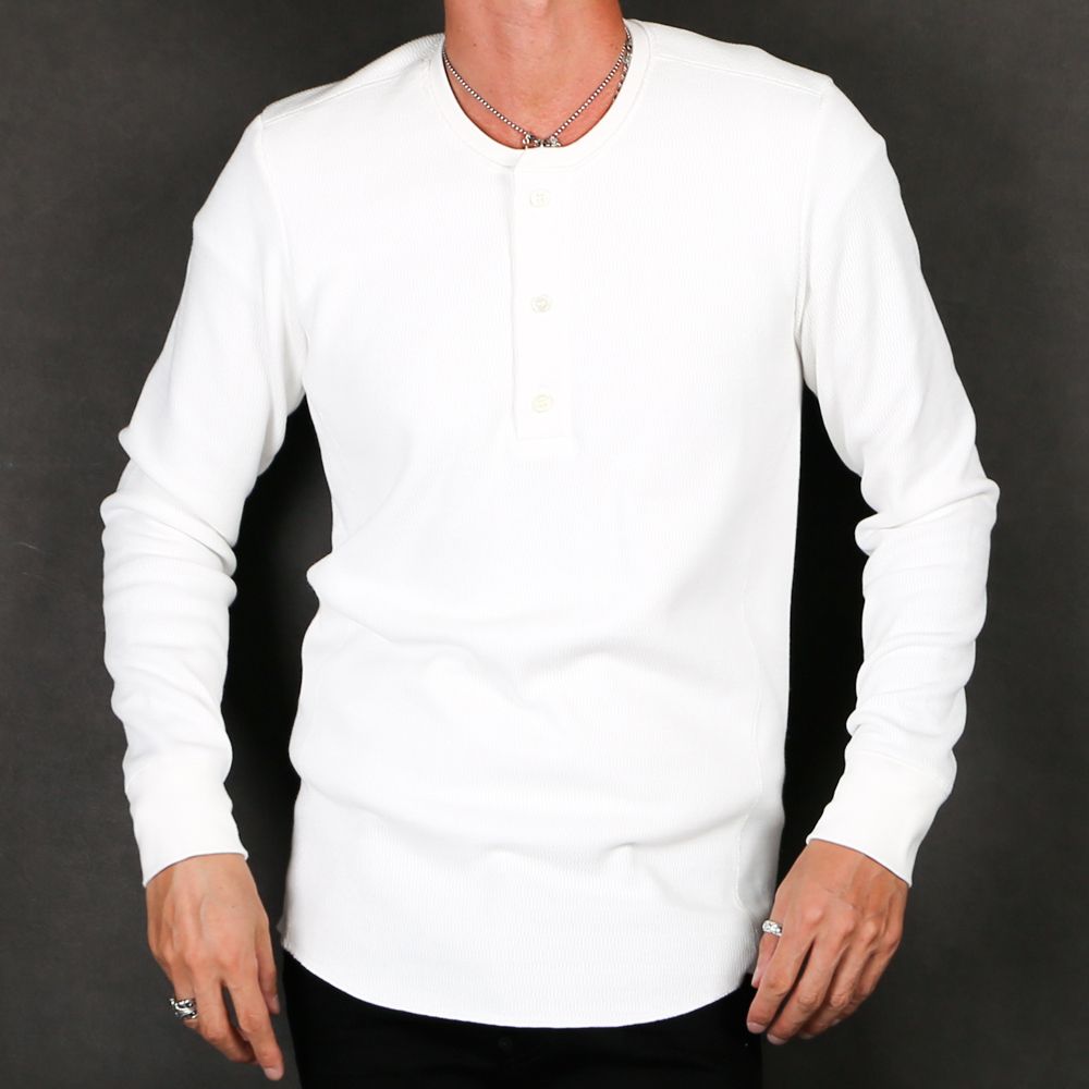 henley long-T(back boa) / ボアフリース ヘンリーネックTシャツ / 7907 lj88s