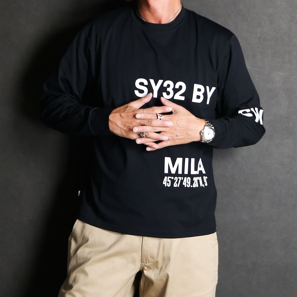 SY32 by SWEET YEARS - SEPARATE GRAPHIC L/S TEE - BLACK / グラフィックTシャツ / 14538  | chemical conbination